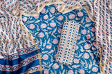 Elegant Chanderi Salwar Blue Suit – Top, Bottom & Dupatta