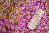 Elegant Chanderi Salwar Pink Suit– Top, Bottom  &Dupatta