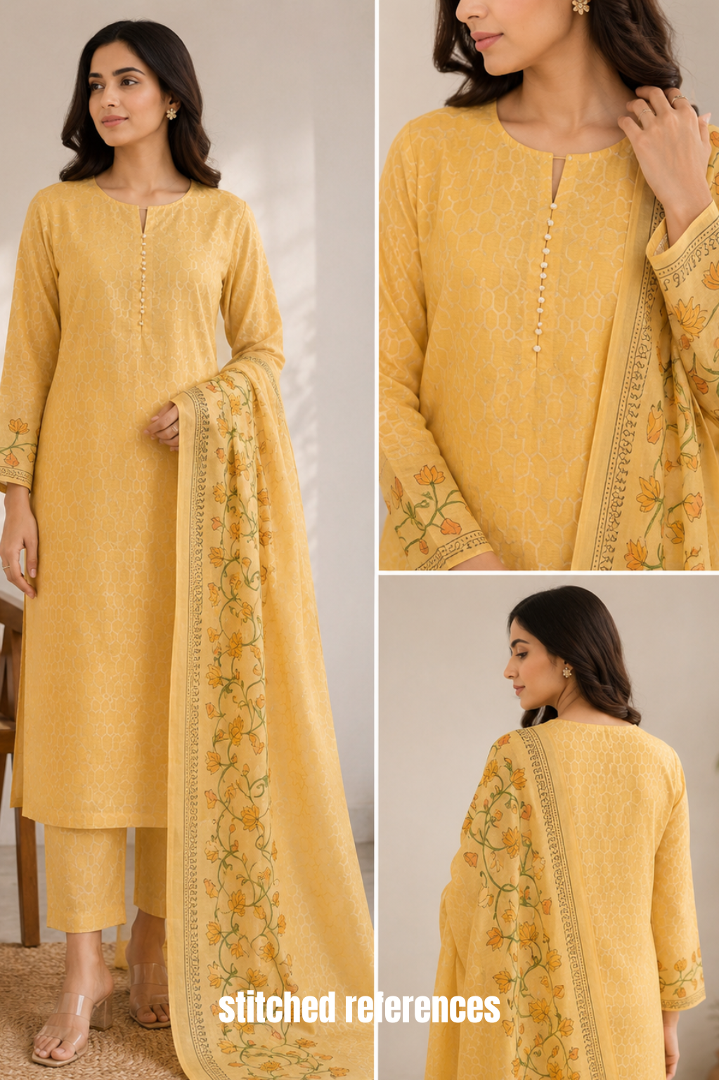 Mustard Meadow: Elegant Yellow Unstitched Salwar Suit Set