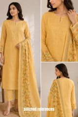 Mustard Meadow: Elegant Yellow Unstitched Salwar Suit Set