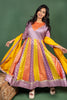 Multicolour Cotton Silk Jacquard Anarkali with Georgette Dupatta