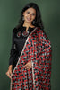 Black Modal Satin Ajrakh Anarkali With Dupatta