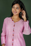 Pink Organic Cotton Straight Cut Kurta
