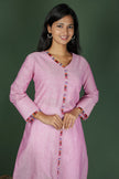 Pink Organic Cotton Straight Cut Kurta