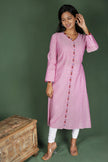 Pink Organic Cotton Straight Cut Kurta