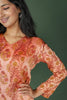 Peach Modal Satin Ajrakh Dress