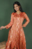 Peach Modal Satin Ajrakh Dress