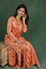 Peach Modal Satin Ajrakh Dress