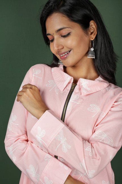 Pink Collared Cotton (Co-ord Set)
