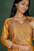 Mustard Semi Brocade Kurta