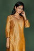 Mustard Semi Brocade Kurta