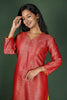 Red Semi Brocade Kurta