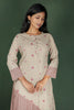 Cream Cotton Printed Kurta with Striped Pant (Co-Ords)