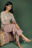 Cream Cotton Printed Kurta with Striped Pant (Co-Ords)