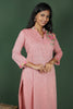 Pink Cotton Embroidered Collar (Co-ord Set)