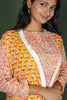 Orange Cotton Printed Top & Jacket