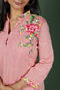 Pink Cotton Embroidered Collar (Co-ord Set)