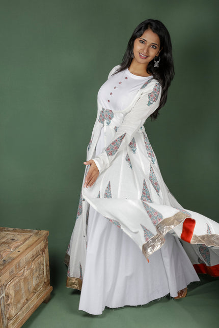 White Umbrella Cut Dress