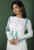 White And Blue 2 piece Block Print Anarkalli
