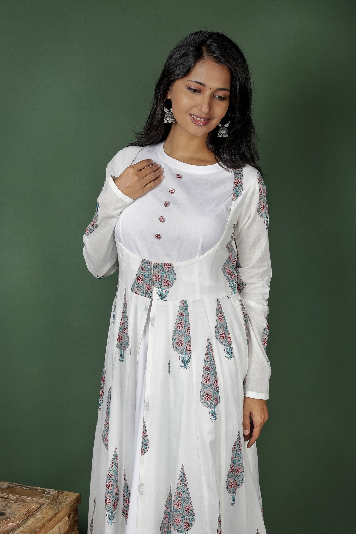 White Umbrella Cut Dress