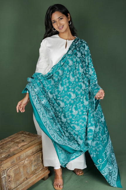 White Cotton Kurta with Phulkari Dupatta