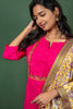 Pink Cotton Kurtha with Cotton Block Print Dupatta