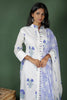 White Block Printed Cotton Kurtha with Cotton Dupatta