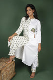 White Ikat Cotton Co-ord Set