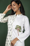 White Ikat Cotton Co-ord Set