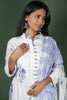 White Block Printed Cotton Kurtha with Cotton Dupatta