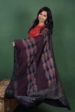 Reddish Maroon Anarkalli With Gotta Patti Work with Maheshwari Cotton Ajrakh Dupatta