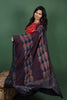 Reddish Maroon Anarkalli With Gotta Patti Work with Maheshwari Cotton Ajrakh Dupatta