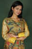 Olive Green Kalamkari Assam Silk Kurta with Ikat Detailing