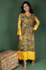 Olive Green Kalamkari Assam Silk Kurta with Ikat Detailing