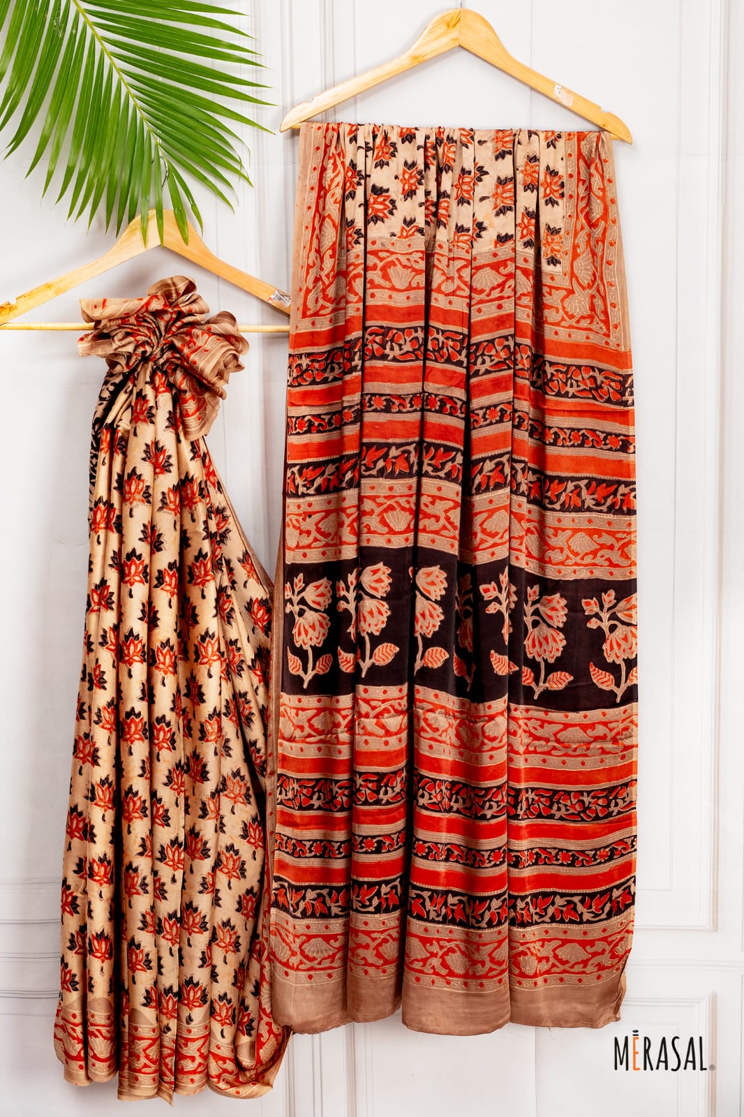 Rust Blossom Heritage Cotton Saree