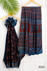 Midnight Indigo Heritage Cotton Saree