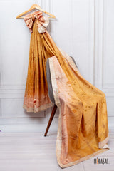 Golden Blush Linen Silk Saree