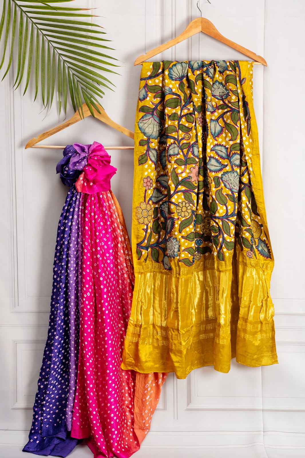 Golden Vine Kalamkari Silk Saree