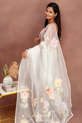 Ivory Blossom Saree