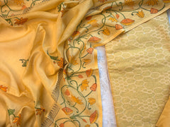 Mustard Meadow: Elegant Yellow Unstitched Salwar Suit Set